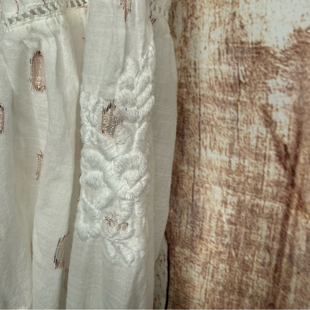 Anthropologie Cream Polka Dot Blouse - Picture 2 of 8
